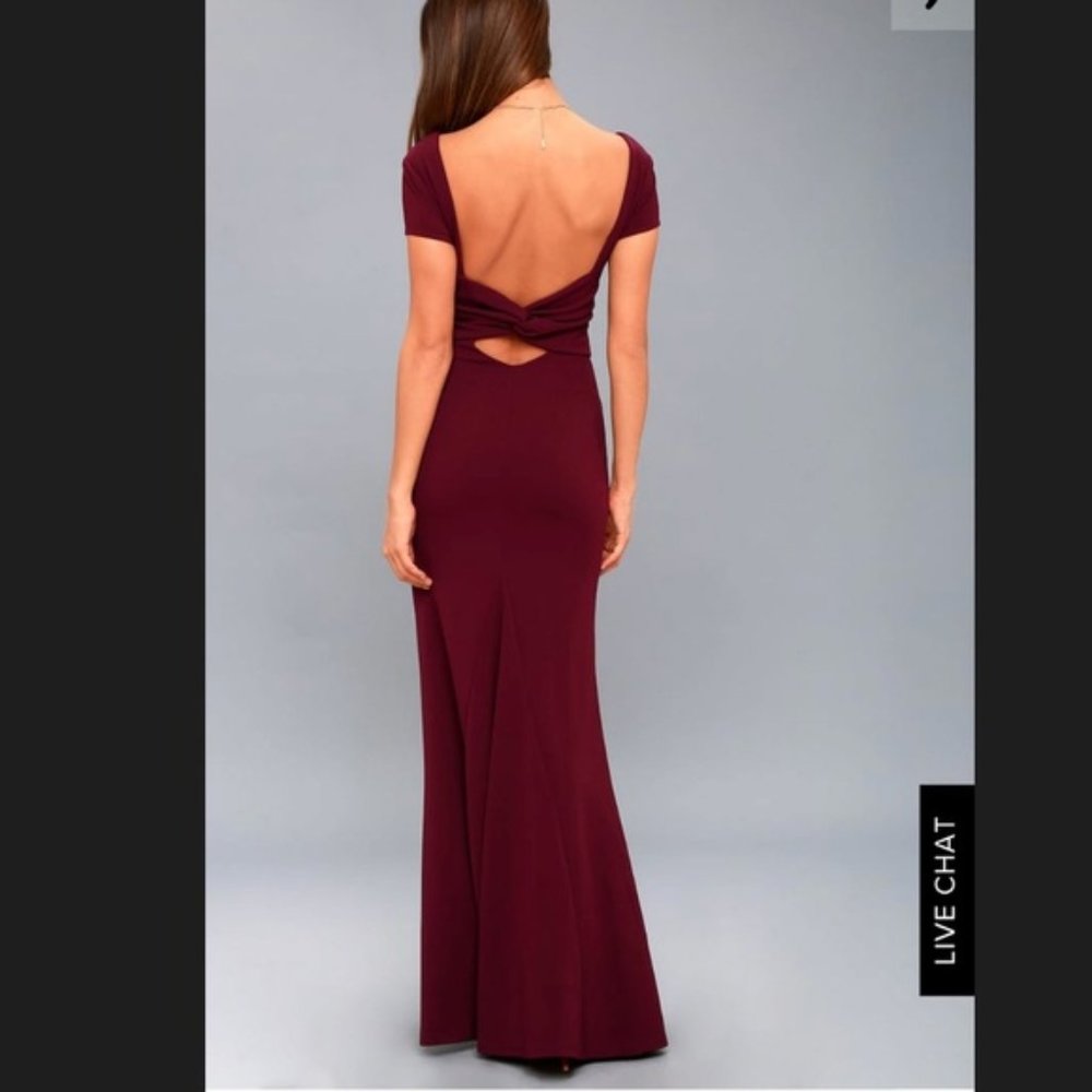 Lulus Endless Love Burgundy Backless Maxi Dress